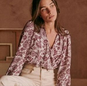 Sezane Abélia Blouse Ghalia Ecru Print - Size 2